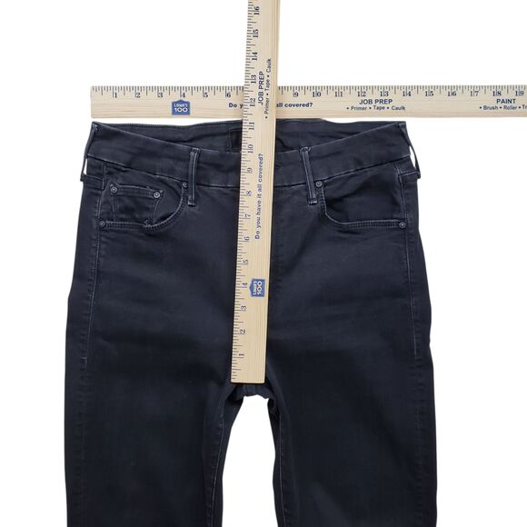 Mother The Looker Jeans Womens 28 Not Guilty Black Denim Ankle Painted Grunge - Picture 5 of 10